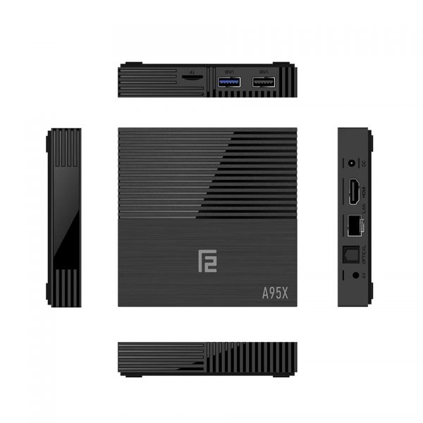 Mini PC TV Box A95X F2, 4K, Quad-Core, 4GB RAM, 64GB, WiFi dual band 2.4/5 GHz, Bluetooth 4.2, HDMI, USB 3, Android 9, Display digital, SPDIF, HDR10, Tastatura wireless iluminata 7 culori, Configurat cu aplicatii si programe suplimentare